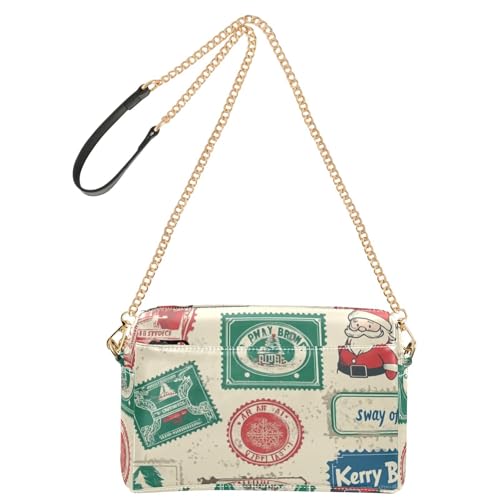 Crossbody-Taschen für Damen, veganes Leder, Umhängetasche, Reißverschluss, Damen, Schulterhandtaschen, Poststempel, Weihnachten, nahtlos von GuoChe