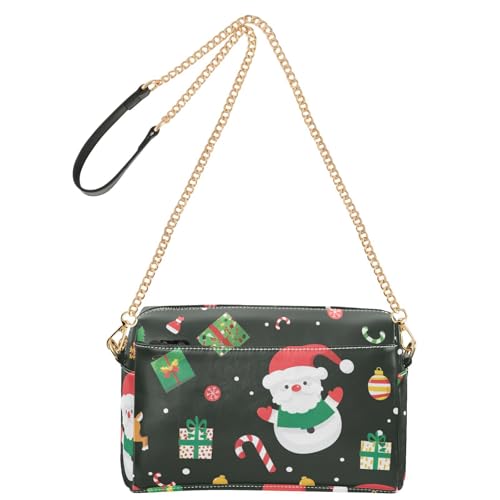 Crossbody-Taschen für Damen, veganes Leder, Umhängetasche, Reißverschluss, Damen, Schulterhandtaschen, Weihnachten, Weihnachtsmann von GuoChe
