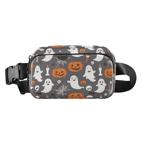 Graue Kürbis-Halloween-Muster, trendige Bauchtasche, Hüfttasche für Damen, Herren, Teenager, Mehrzweck von GuoChe