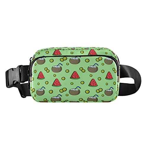 Green Fruits Slice Bauchtasche für Damen und Herren, Gürteltasche, Crossbody-Taschen mit verstellbarem Riemen, Mini-Hüfttasche für Workout, Laufen, Maschinenwäsche, 8 x 6.5 x 2.3 Inches, Bauchtasche von GuoChe