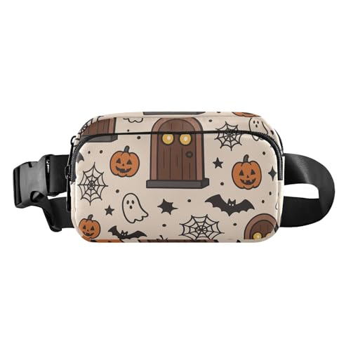 Gruselige Gürteltasche mit Halloween-Muster, trendig, für Damen, Herren, Teenager, kleines Kreuz von GuoChe