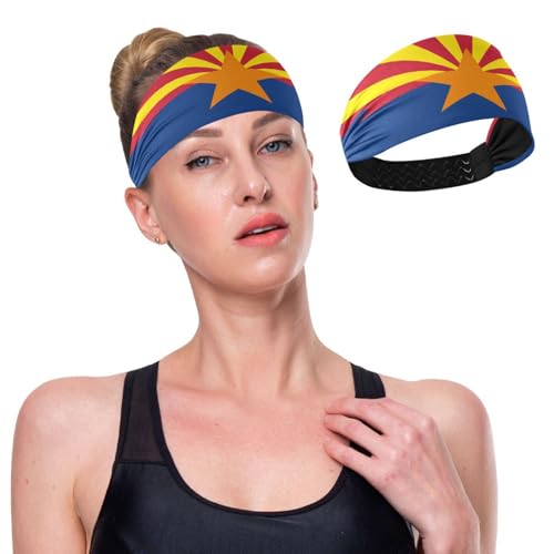 GuoChe Arizona-Flagge (USA), rutschfeste, bequeme Stirnbänder für Damen, elastische Schweißbänder zum Laufen, Make-up, Waschen, Gesichtstraining von GuoChe