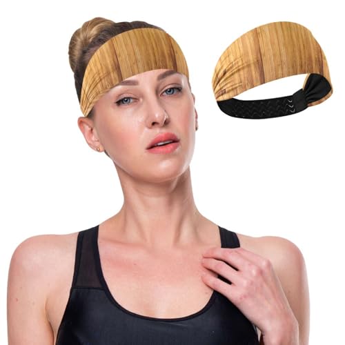 GuoChe Braunes kühlendes Sport-Stirnband mit Holzmaserung, elastisches Schweißband für Damen, für Workout, Fußball, Laufen, Laufen von GuoChe