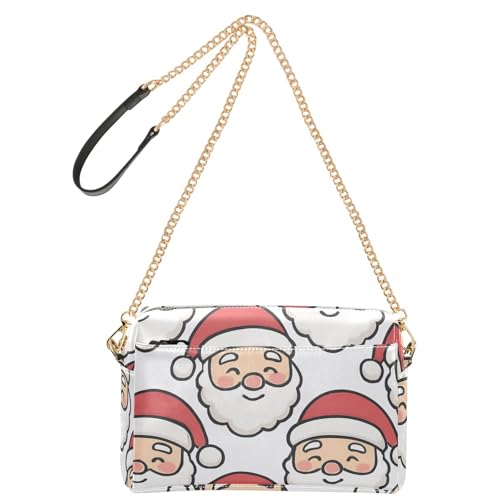 GuoChe Crossbody Kleine Taschen für Frauen Veganes Leder Damen Geldbörsen Reißverschluss Schultertasche Weihnachtsmann Muster GuoChe Crossbody Kleine Taschen für Frauen Veganes Leder Damen Geldbörsen Reißverschluss Schultertasche Weihnachtsmann Muster von GuoChe