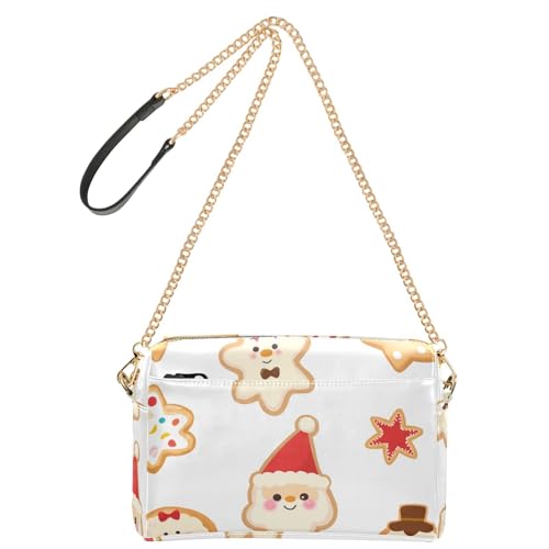 GuoChe Crossbody Kleine Taschen für Frauen Veganes Leder Damen Geldbörsen Wasserdicht Umhängetasche Weihnachten Cookies von GuoChe