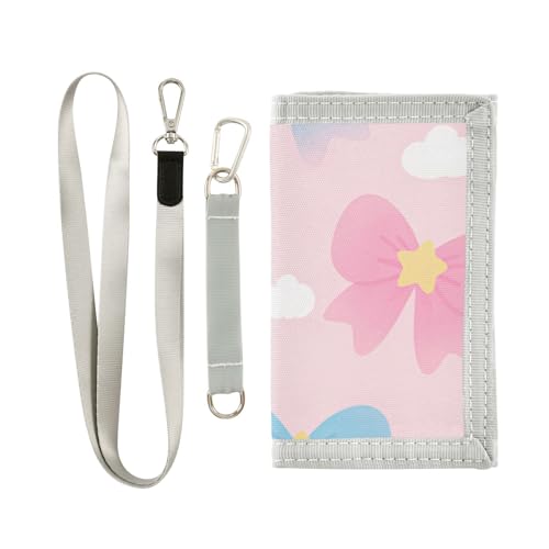 GuoChe Dreifach gefaltete Geldbörse für Jungen im Alter von 9–12 Jahren, Mini-Outdoor-Sportgeldbörse, Münzfach und Kartenhalter, Reisezubehör, niedliche Schleife von GuoChe