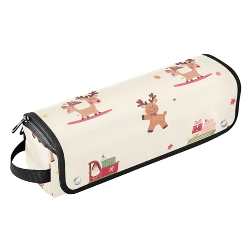 GuoChe Haarwerkzeug-Reisetasche für Frauen mit Eisenmatte Rentier-Schlitten Weihnachtsmuster von GuoChe