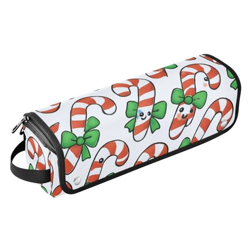 GuoChe Haarwerkzeug-Reisetasche für Frauen und hitzebeständige Matte mit Reißverschluss, Weihnachts-Süßigkeitenstangen von GuoChe