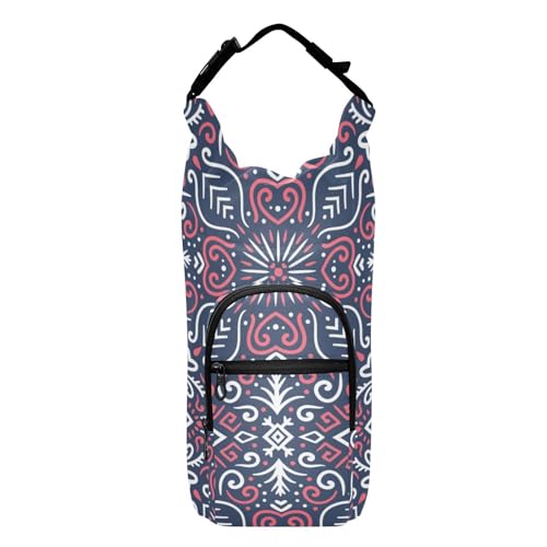 GuoChe Kleine Tragetasche mit Wasserflaschenhalter, Motiv: Merry Christmas, ethnisch, funktional, isoliert, Wasserflaschenträger mit Gurt, passend für 590 ml, 680 ml, 907 ml, 1134 ml Flaschen von GuoChe