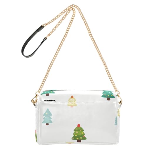 GuoChe Kleine Umhängetasche für Damen, veganes Leder, modische Geldbörse, wasserdicht, Weihnachten, Evergreens von GuoChe