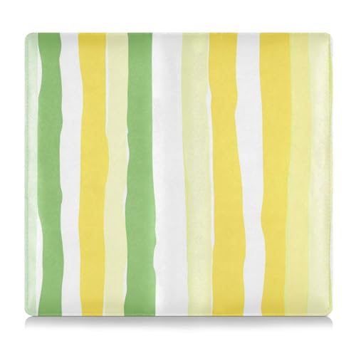 GuoChe Leder Auto Registrierung Versicherung & Ausweishalter Herren Damen Dokumententasche für Dokumente, Karten, Führerschein Gelb Grün Weiß Streifenmuster von GuoChe