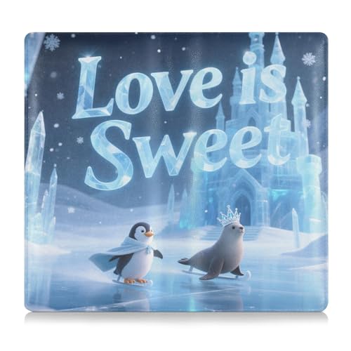 GuoChe Leder Auto Registrierung & Versicherung Kartenhalter Männer Frauen Essential Wallet Case für Karten Essential Dokument Führerschein Fahrzeug Papierkram Love Is Sweet Animal Pinguin Sealion Ice von GuoChe