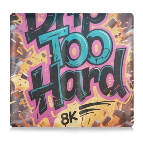 GuoChe Leder Auto Registrierung und Versicherungskartenhalter Herren Damen Perfekte Auto Essentials Brieftasche für wichtige Dokumente, Führerschein, Karten Drip Too Hard Wildstyle Graffiti Style von GuoChe