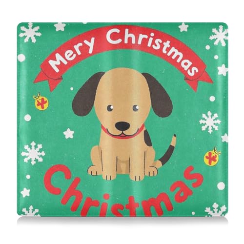 GuoChe Leder-Registrierungs- und Versicherungskartenhalter für Männer und Frauen, unverzichtbare Brieftasche für Fahrer, Autobesitzer, Anhänger, Motorrad, Boot, Frohe Weihnachten, Cartoon, brauner von GuoChe