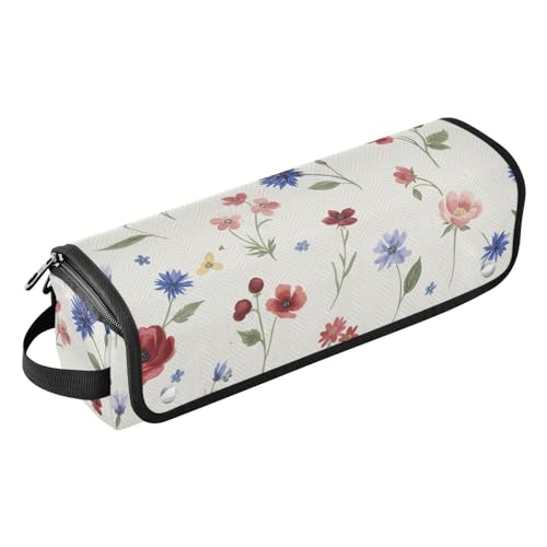 GuoChe Mit Eisenmatte für Glätteisen, heiße Werkzeuge und Haarpflege-Accessoires, gemischtes Blumenmuster mit buntem Haar-Accessoire-Organizer von GuoChe