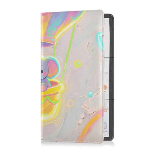 GuoChe PU Leder Auto Registrierung und Versicherungshalter Herren Damen Geldbörse Zubehör Etui für Karten Essential Dokument Führerschein Elefant in Ballonfahrt von GuoChe