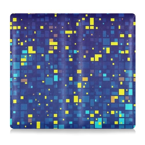 GuoChe Premium Leder Auto Registrierungs- und Versicherungshalter, für Herren und Damen, perfekte Auto-Essentials Geldbörse für Dokumente, Karten, Lizenz-Pixel-Stil, quadratisch, Block-Motiv von GuoChe