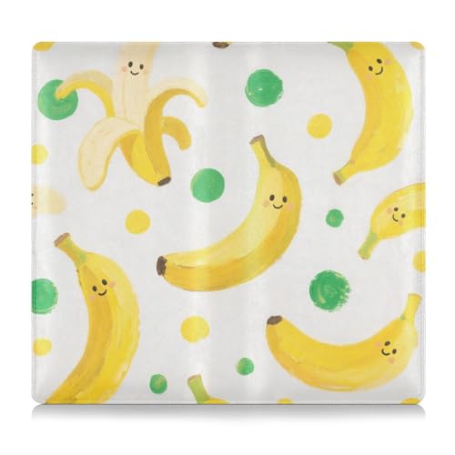 GuoChe Premium Leder Auto Zulassung und Versicherung Kartenhalter Herren Damen Auto LKW Komparment Zubehör Etui für Führerschein, Karten & wichtige Dokumente Bananengelb Muster von GuoChe