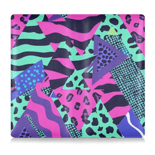 GuoChe Pu Leather Auto Registration Insurance & ID Card Holder Men Women Essential Car Wallet Case for ID, Driver's License, Key Contact Information Cards Leopard Triangles Stripes Spots von GuoChe