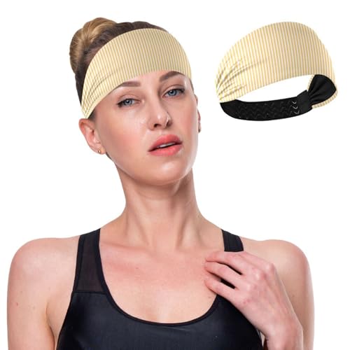 GuoChe Rutschfeste Stirnbänder für Erwachsene, Orange und Weiß gestreift, elastische Kopf-Schweißbänder für Damen, für Basketball, Tennis, Fitnessstudio, den täglichen Gebrauch von GuoChe