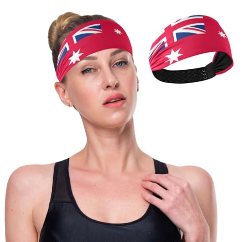 GuoChe Rutschfestes Stirnband mit Australien-Flagge, dehnbare Haarbänder für Sport, Fitnessstudio, Laufen, Radfahren von GuoChe