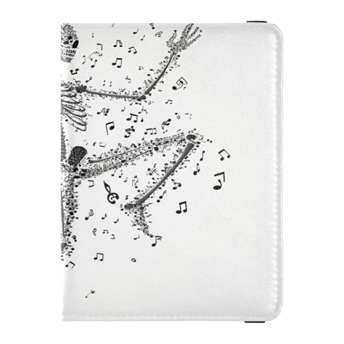 GuoChe Skeleton Dance Leder Auto Zulassung und Versicherungshalter Präfekt Auto Essentials Brieftasche für Karten, wesentliche Dokumente, Führerschein Fahrzeug Papierkram Männer Frauen Premium Leder von GuoChe