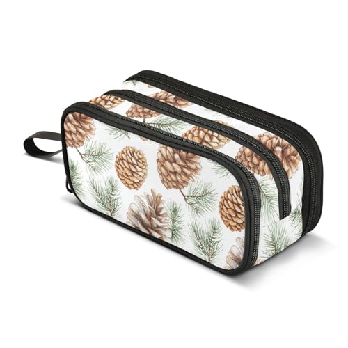 GuoChe Tannenzapfen Tannenzapfen Tannenzweige Nylon Federmäppchen Federmäppchen Große Kapazität Schule Federmäppchen Schule Schreibwaren für Mittelschule Jugendliche von GuoChe
