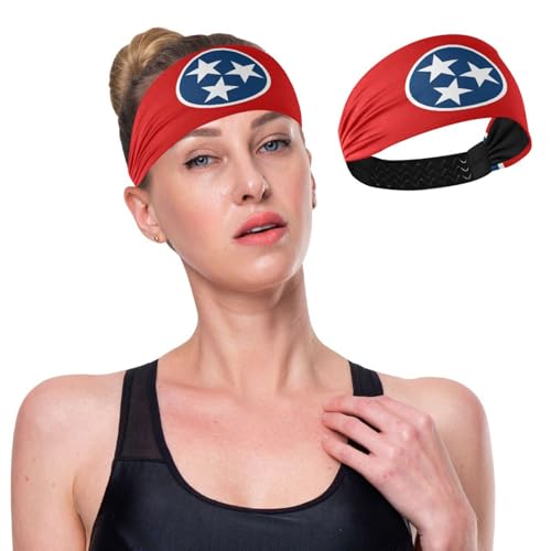 GuoChe Tennessee State Flag (USA), feuchtigkeitsableitende Yoga-Stirnbänder, elastische Stirnbänder für Damen, für Fußball, Wandern, täglichen Gebrauch, Radfahren von GuoChe