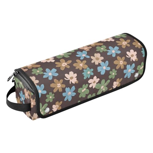 GuoChe Tragetasche für flachen Lockenstab, wasserdichter Organizer und hitzebeständige Matte mit Reißverschluss, buntes Blumenmuster von GuoChe