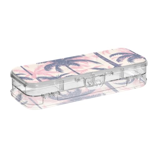 GuoChe Transparente Stiftebox, doppelstöckig, harte Stifteetuis für die Schule mit Deckel von GuoChe