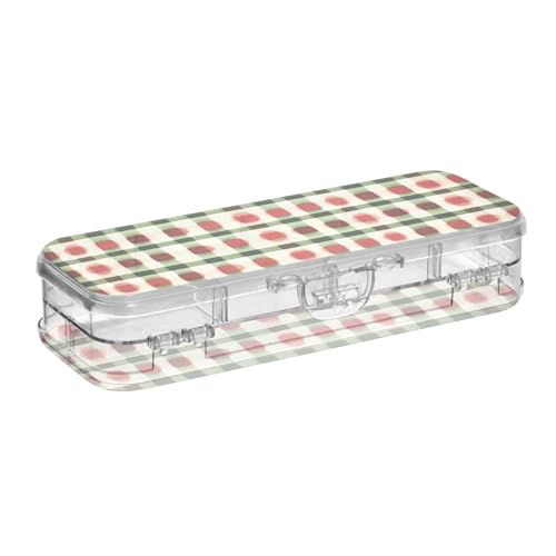 GuoChe Transparente Stiftebox für Schreibwaren mit Schnappdeckel, transparente Kunststoff-Federbox, doppellagig von GuoChe