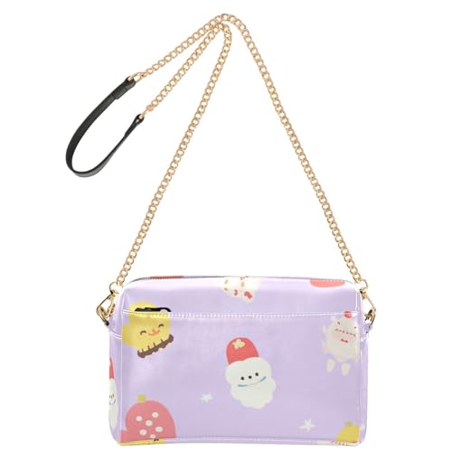 GuoChe Umhängetasche für Damen, klein, veganes Leder, lässig, mit Reißverschluss, Damenhandtaschen, Weihnachts-Fäustlinge von GuoChe