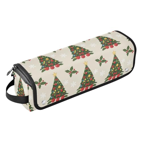 GuoChe Wasserdichter flacher Lockenstab Reise-Organizer und hitzebeständige Matte mit Reißverschluss, Weihnachtsbaum-Muster von GuoChe