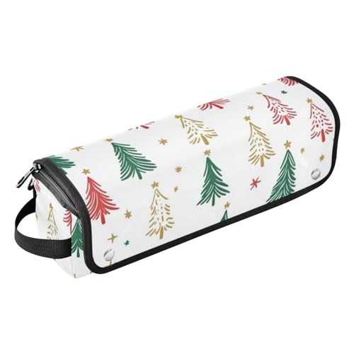 GuoChe Wasserdichter flacher Lockenstab Reise-Organizer und hitzebeständige Matte mit Reißverschluss, bunter Weihnachtsbaum von GuoChe