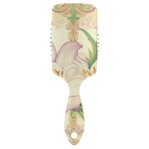 Haarbürste für dicke, lockige, dünne, lange, kurze, nasse oder trockene Osterlilie, Frohe Ostern, Grün, verleiht Glanz und macht glatte Kamm-Paddelbürste für Männer, Frauen, Kinder von GuoChe