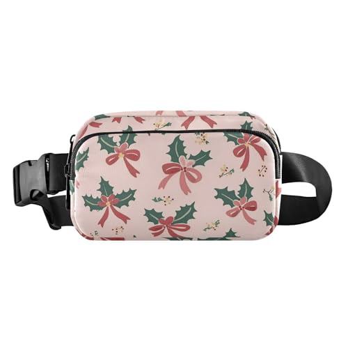 Holly Berry Schleifen, Weihnachts-Muster, modische Hüfttasche, Bauchtasche für Damen, Herren, Teenager, vielseitig einsetzbar von GuoChe