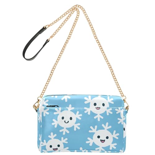 Kleine Umhängetasche für Damen, veganes Leder, lässige Geldbörse, wasserdicht, Schulterhandtaschen, Weihnachts-Schneeflocken-Muster von GuoChe