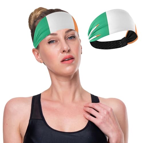 Kühlende große Stirnbänder für Damen, Irland-Flagge, dehnbar, für Make-up, Wandern, Make-up, Fitnessstudio von GuoChe