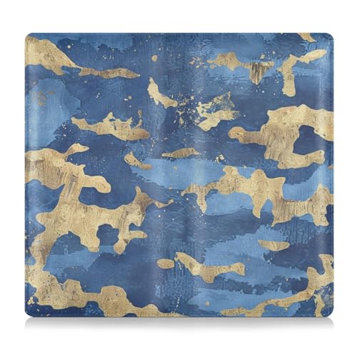 Leder Auto Registrierung und Versicherung Kartenhalter Herren Damen Präfekt Auto Essentials Brieftasche für Karten, Essential Dokument, Führerschein Fahrzeug Papierkram Golden Blue Pattern von GuoChe