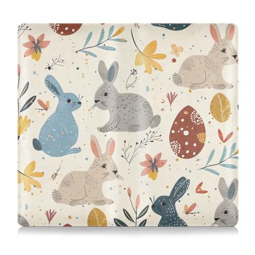 Leder Auto Registrierung und Versicherungshalter Herren Damen Fahrzeug Handschuhfach Organizer für Dokumente, Karten, Führerschein Häschen Ostern Muster von GuoChe