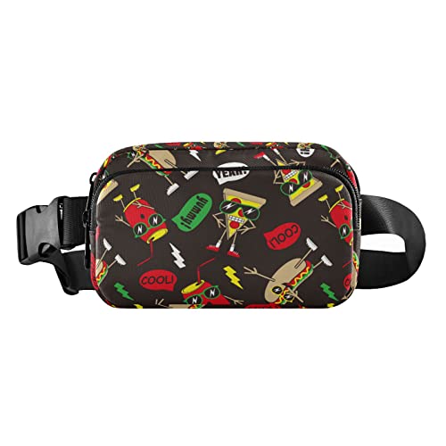 Lustige Hot Dogs Bauchtasche für Damen und Herren, Gürteltasche, Crossbody-Taschen mit verstellbarem Riemen, Mini-Hüfttasche für Workout, Laufen, Maschinenwäsche, 8 x 6.5 x 2.3 Inches, Bauchtasche von GuoChe