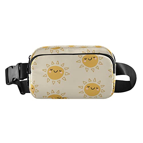 Lustige Sonnen-Ikonen-Bauchtasche für Damen und Herren, Gürteltasche, Crossbody-Taschen mit verstellbarem Riemen, Mini-Hüfttasche für Workout, Laufen, Maschinenwäsche, 8 x 6.5 x 2.3 Inches, Bauchtasche von GuoChe