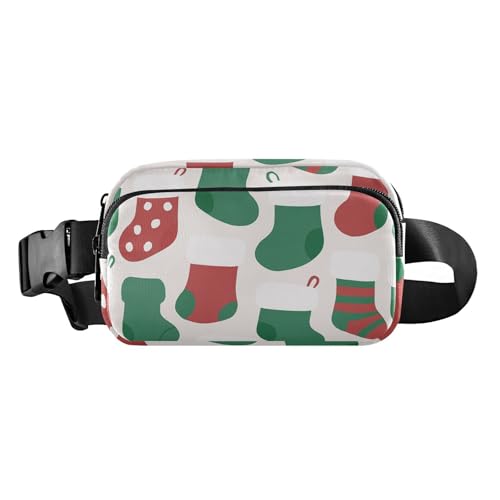 Modische Hüfttasche mit Weihnachtsstrümpfen, für Damen, Herren, Teenager, großes Fassungsvermögen von GuoChe