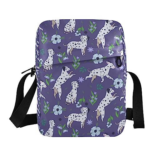 Niedliche Dalmatiner-Hunde, kleine Umhängetasche für Frauen, Seitentaschen, Mädchen, Geldbörse, Crossbody-Tasche, Süße Dalmatiner-Hunde von GuoChe