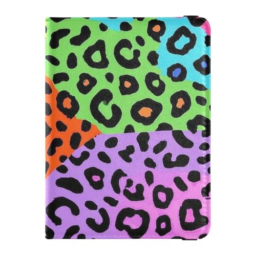 Reisepass- und Impfkarten-Brieftasche, Leopardenmuster, Leder, Reisepasshülle für Damen und Herren, wasserdicht von GuoChe