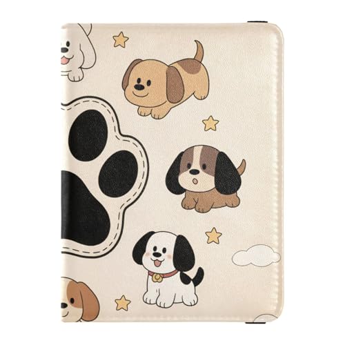 Reisepass- und Impfkarten-Brieftasche aus Leder, Combo Reisepasshülle, Reisedokumente, Brieftasche, Reisepasshülle mit RFID-Blockierung, für Damen und Herren, wasserdicht, Niedliches Muster mit von GuoChe