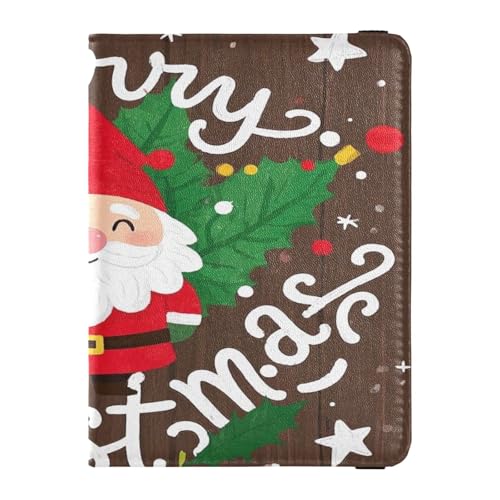 Reisepass- und Impfkarten-Etui aus Leder, Kombination für Reisedokumente, Organizer, Schutz, Reisepasshülle, Brieftasche, für Damen und Herren, wasserdicht, 1-Merry Christmas Cartoon Zwerge, 1 size von GuoChe