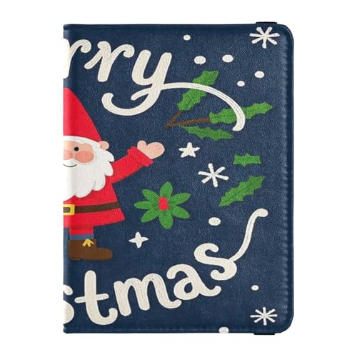 Reisepass- und Impfkarten-Etui aus Leder, Kombination für Reisedokumente, Organizer, Schutz, Reisepasshülle, Brieftasche, für Damen und Herren, wasserdicht, Frohe Weihnachten Cartoon Zwerge, 1 size von GuoChe