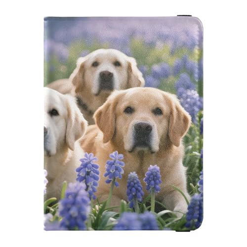 Reisepass- und Impfkartenetui aus Leder, Kombi, Reisepasshülle, Reisepasshülle für Damen und Herren, wasserdicht, Hunde in Lavendel-1, 1 size, Modern von GuoChe