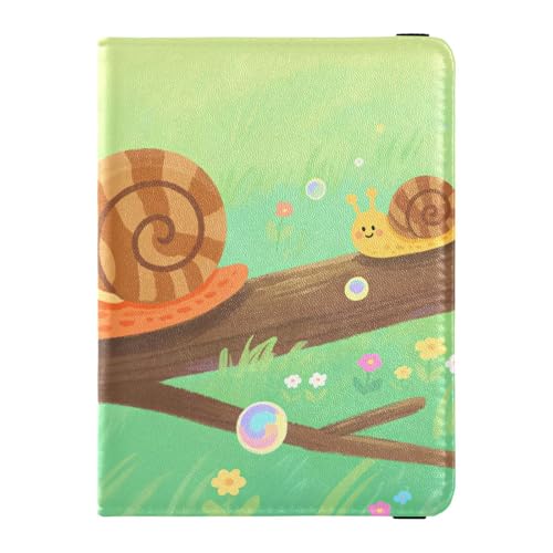 Reisepass- und Impfkartenetui aus Leder, Kombi, Reisepasshülle, Reisepasshülle für Damen und Herren, wasserdicht, Schneckenzweig-Spaß, 1 size, Modern von GuoChe
